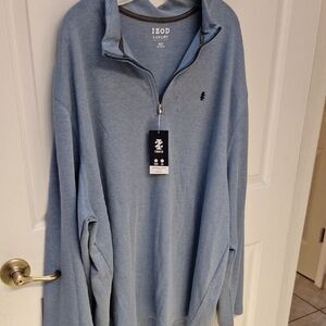 f Izod Blue Stretch Long Sleeve Lightweight Sweatshirt 2XLT. NWT